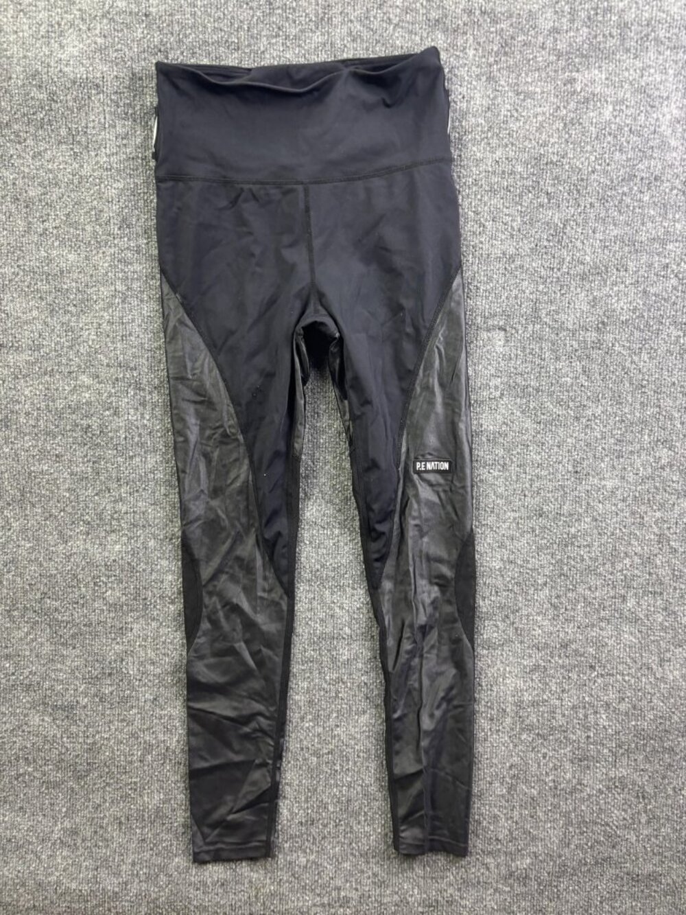 P.E Nation Leggings Womens Medium Black High Rise Ankle Yoga Pants Logo Gym